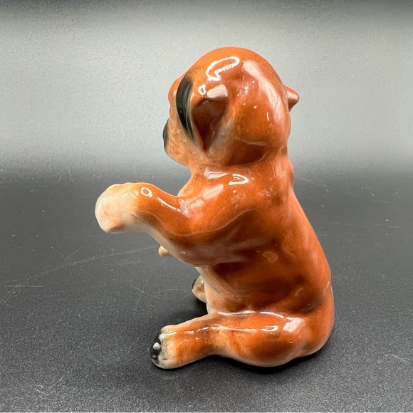 Vintage Porcelain Boxer Dog Figurine 3” Hand Painted - Picture 4 of 11